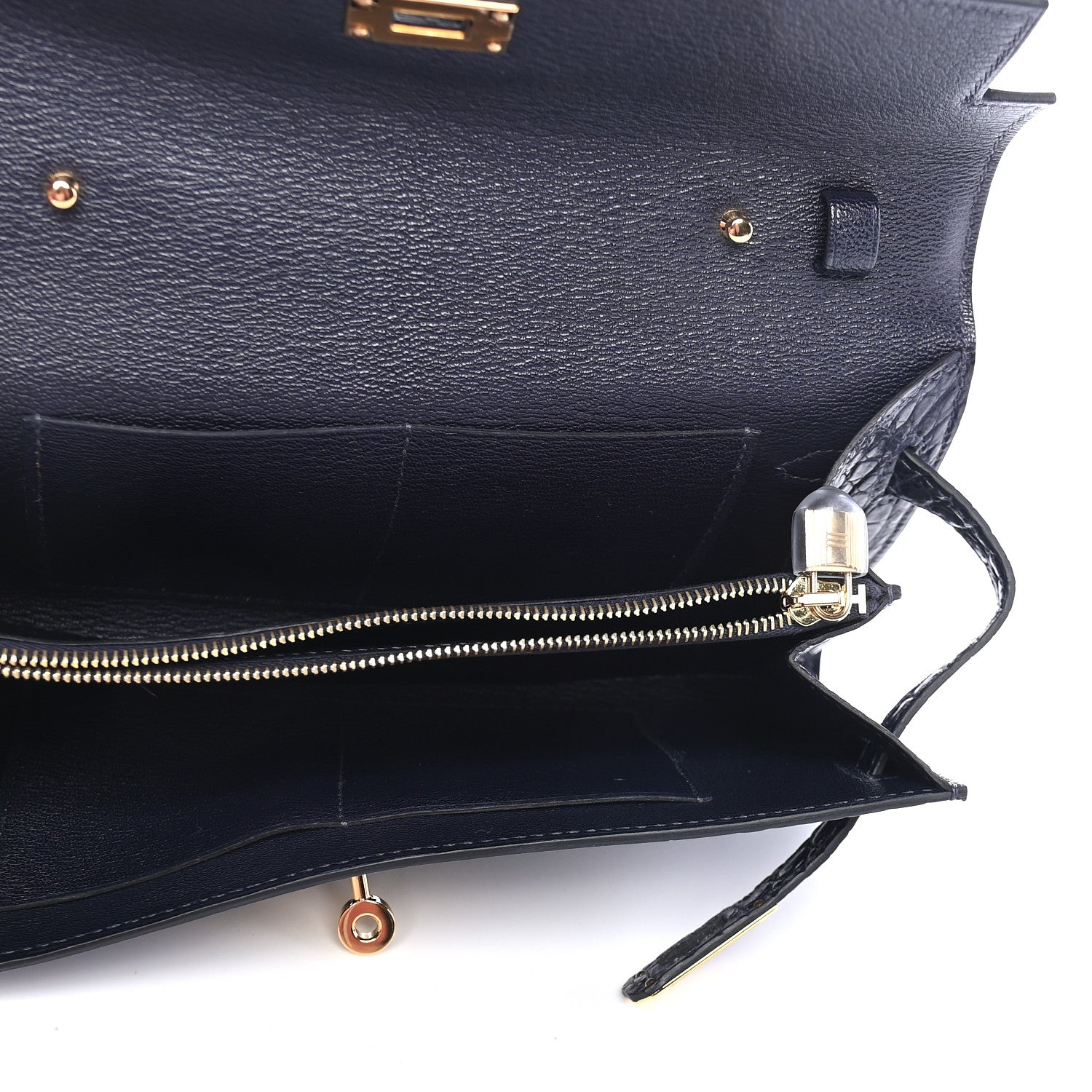Hermes Matte Alligator Kelly Wallet To Go Bleu Indigo 5 of 8