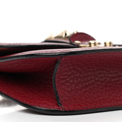 Valentino Garavani Pebbled Calfskin Small Glam Lock Rockstud Flap Red 8 of 10