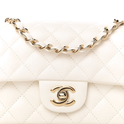 Chanel Lambskin Quilted Mini Rectangular Flap White 10 of 11