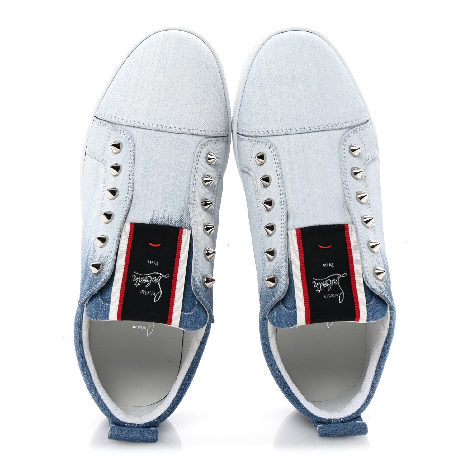 Christian Louboutin Denim Graffiti Mens Fique A Vontade Flat