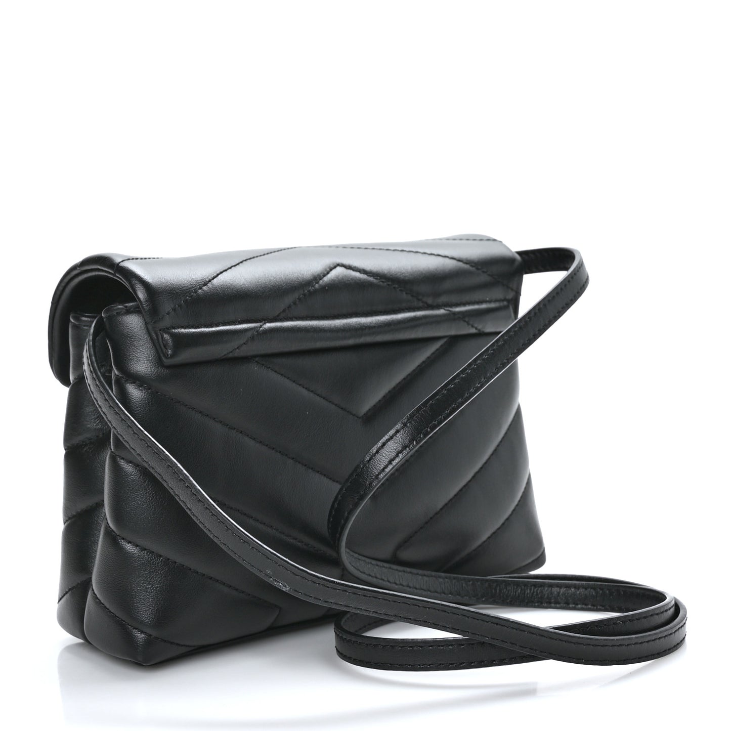 Calfskin Y Quilted Monogram Toy Loulou Crossbody Bag Black