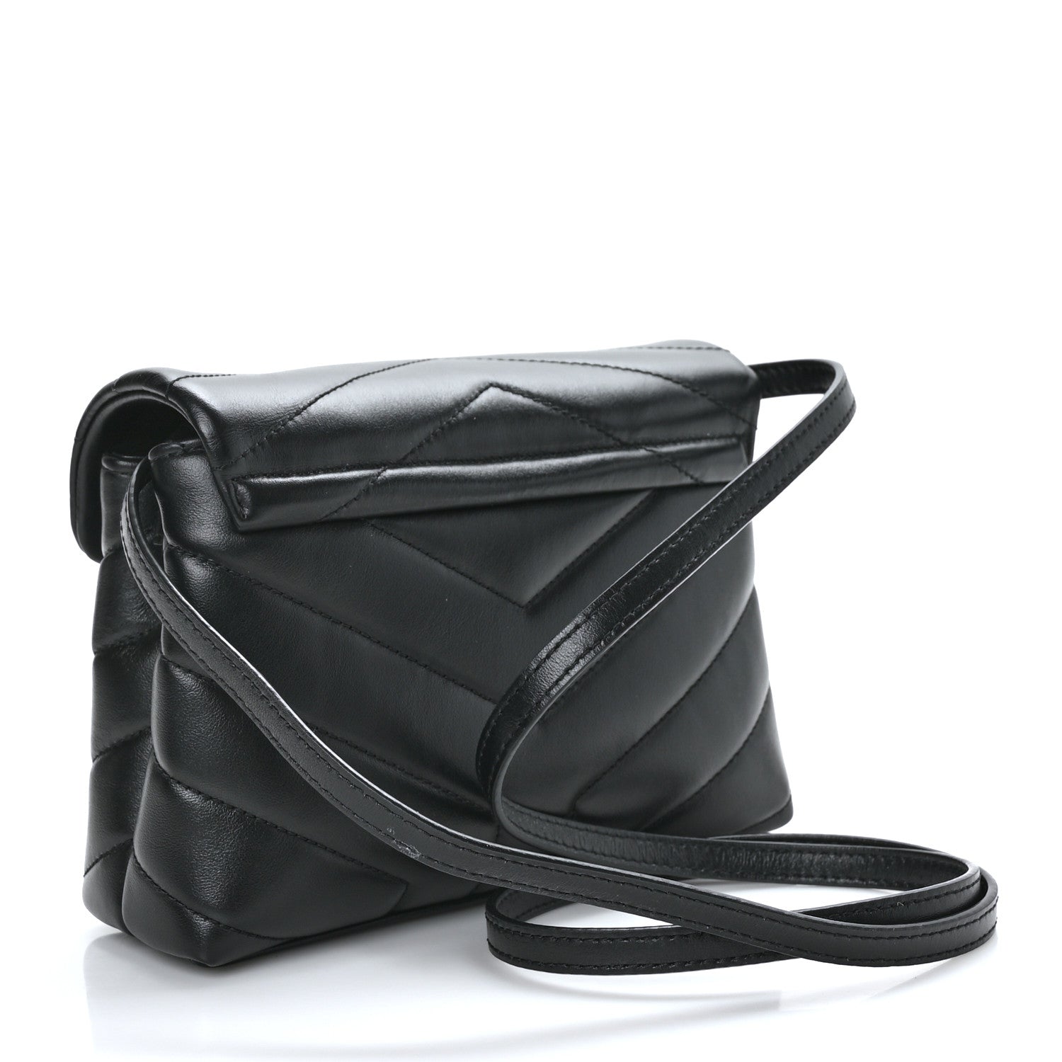 Saint Laurent Calfskin Y Quilted Monogram Toy Loulou Crossbody Bag Black 3 of 10