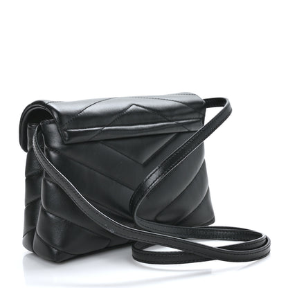 Saint Laurent Calfskin Y Quilted Monogram Toy Loulou Crossbody Bag Black 3 of 10