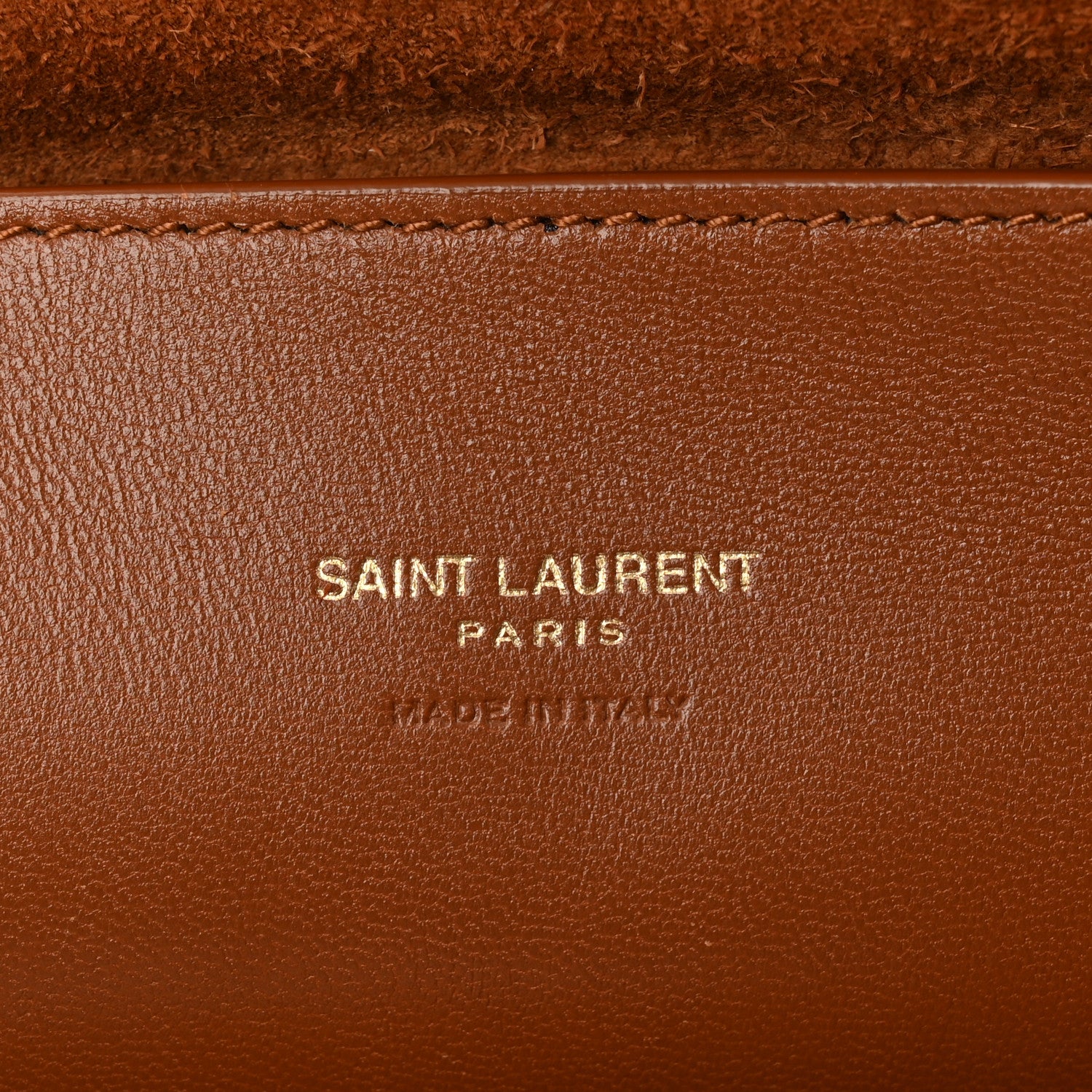 Saint Laurent Calfskin Crocodile Embossed Suede Medium Reversible Monogram Kate Satchel Military Taupe 10 of 17