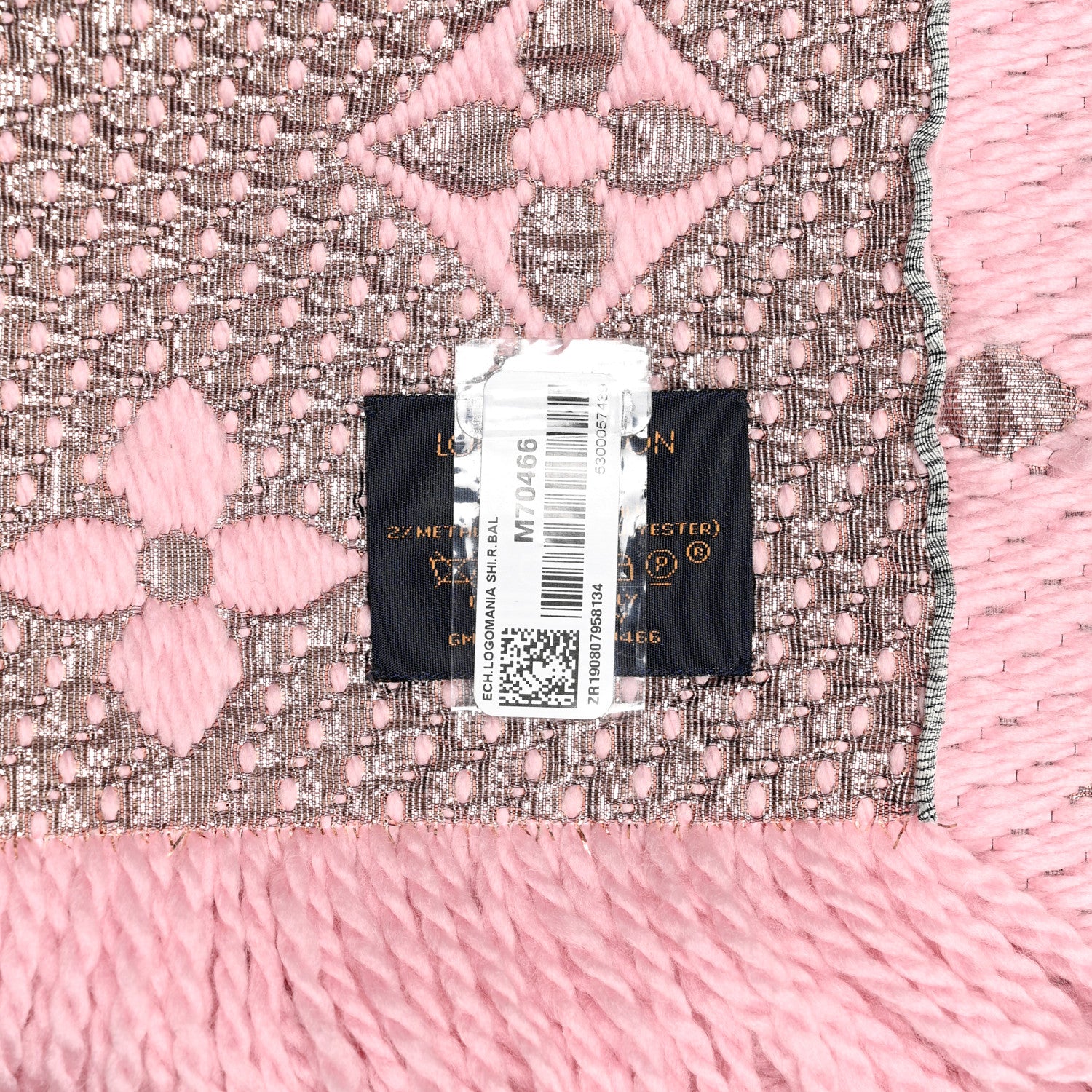 Louis Vuitton Wool Silk Logomania Shine Scarf Pink 3 of 3