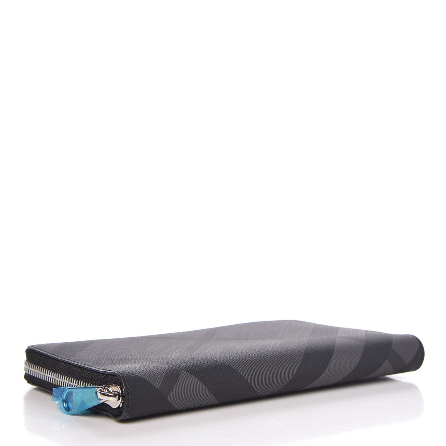 London Check Large Zip Around Wallet Charcoal
