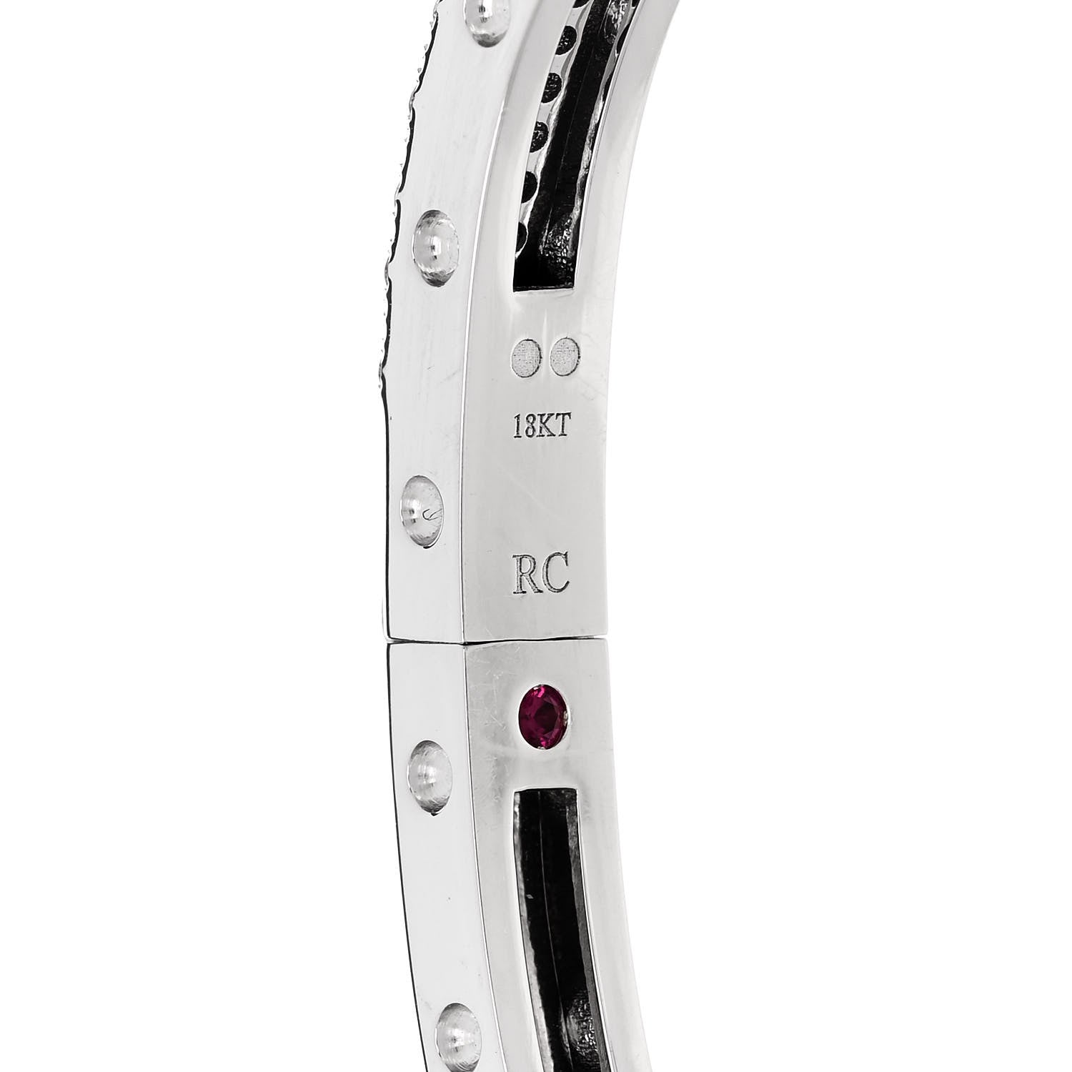 Roberto Coin 18K White Gold Diamond Pois Moi Single Row Pave Bracelet 3 of 3