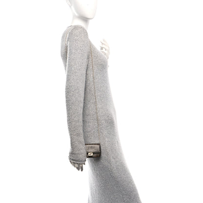 Fendi Glazed Fabric FF 1974 Nano Baguette Charm Mogano Panna 2 of 11