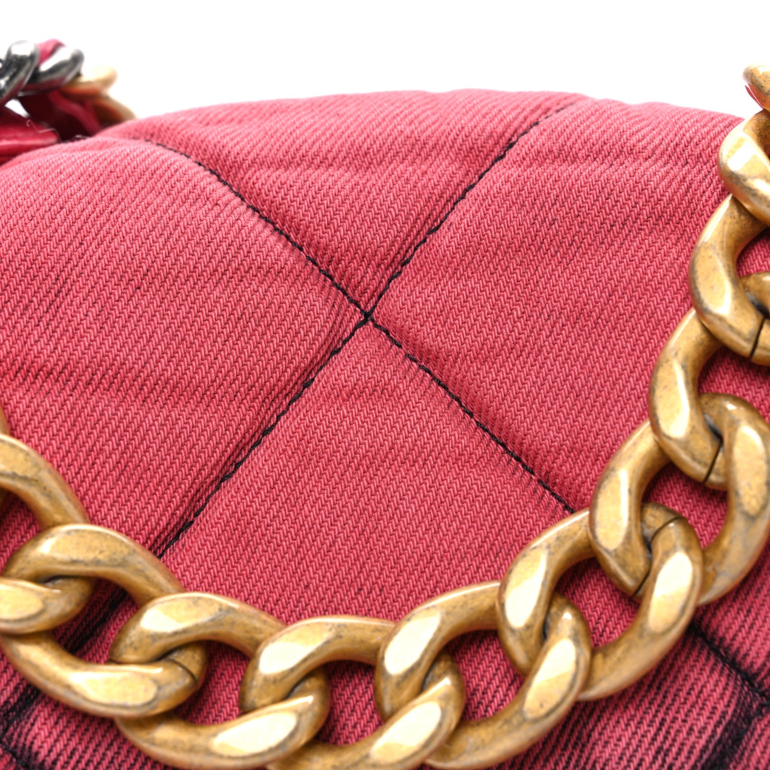 Chanel Washed Denim Quilted Medium Chanel 19 Flap Pink 8 of 11