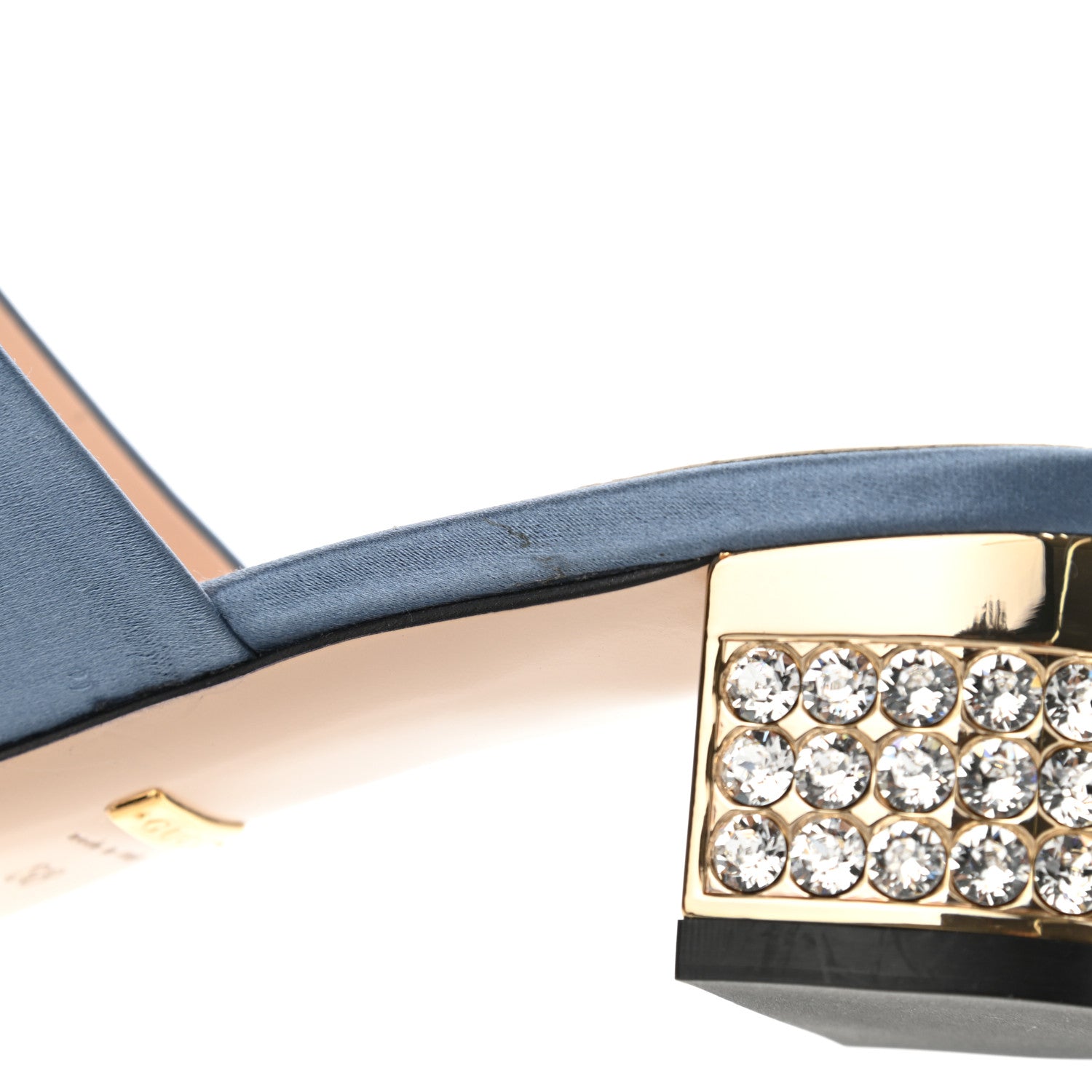 Gucci Silk Satin Crystal Embellished Bow Mules 38 Carta Zucchero 12 of 17