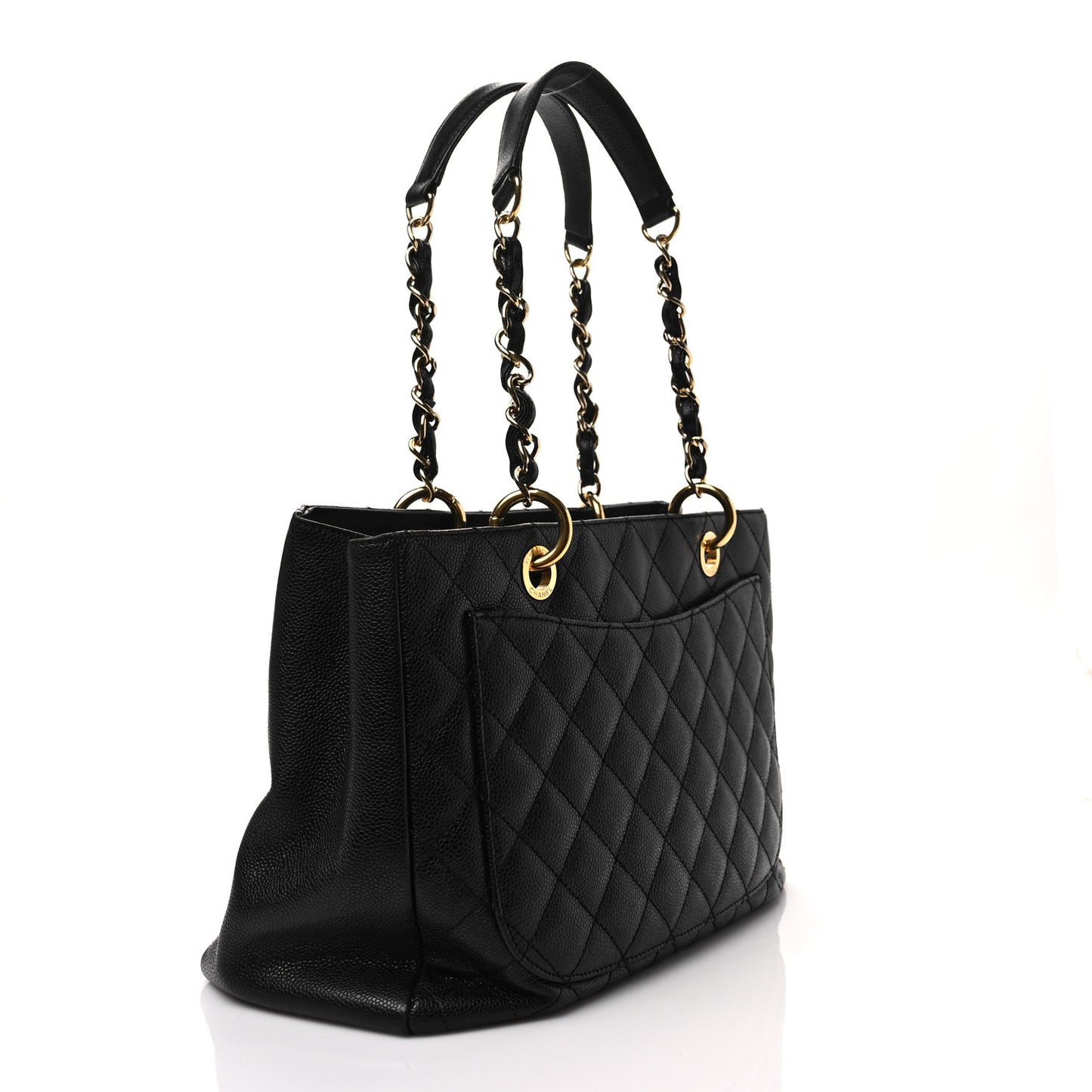 Caviar Quilted Grand Shopping Tote GST Black