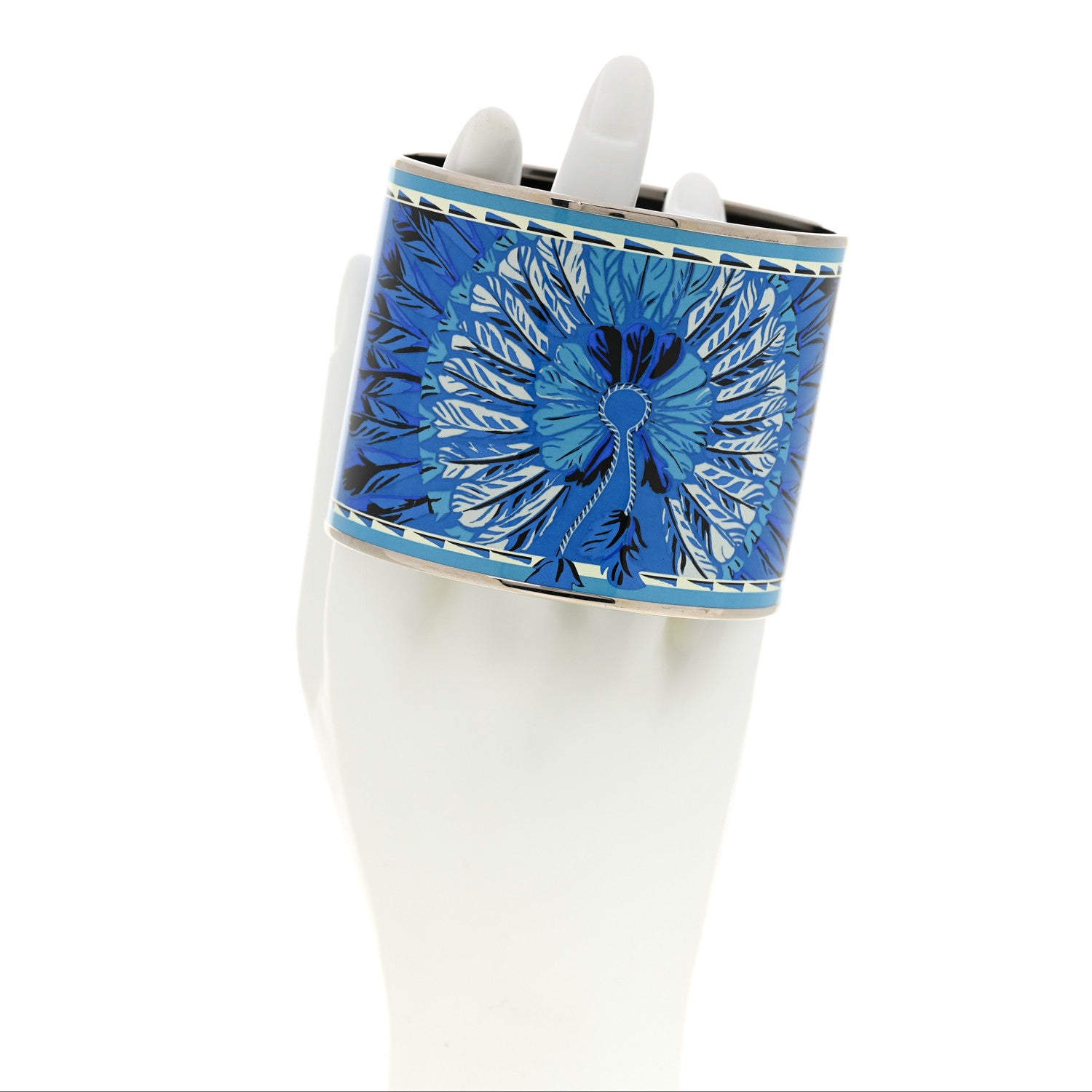 Hermes Enamel Printed Mega Wide Brazil Bracelet 2 of 6