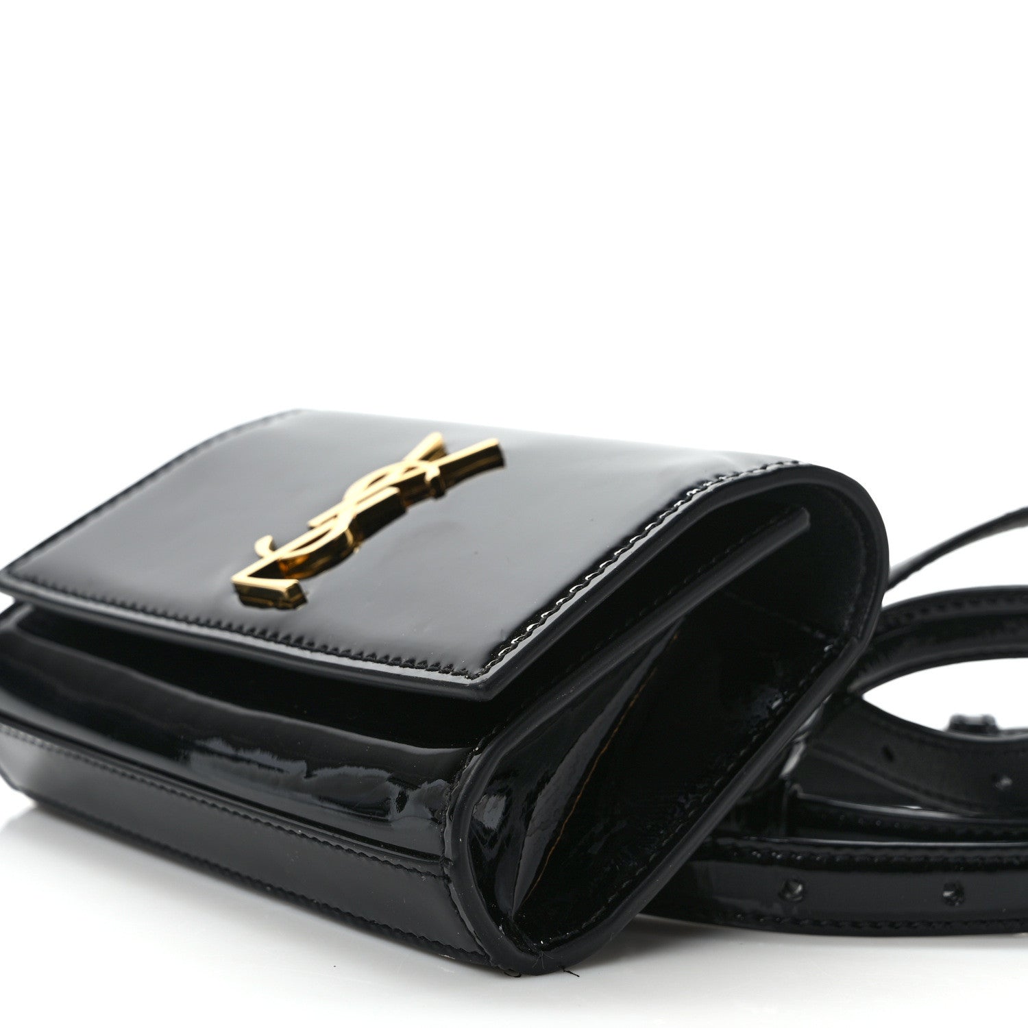 Saint Laurent Patent Monogram Kate Belt Bag Black 7 of 9