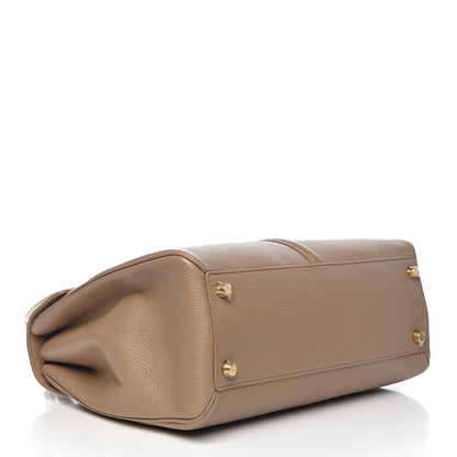 Celine Grained Calfskin Classique 16 Top Handle Bag Beige 4 of 11