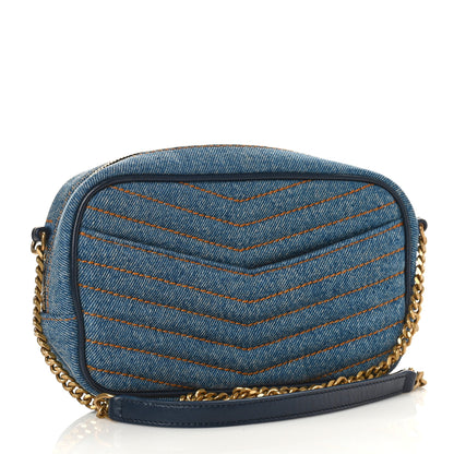 Saint Laurent Denim Matelasse Monogram Mini Lou Camera Bag California Blue 3 of 9