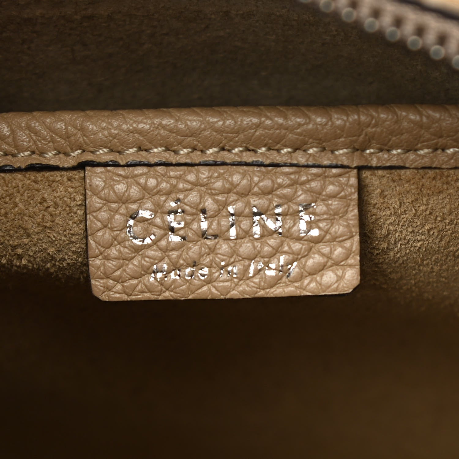 Celine Drummed Calfskin Nano Luggage Dune 6 of 16