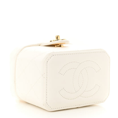 Chanel Lambskin Quilted Vanity Clutch With Chain White 4 of 11