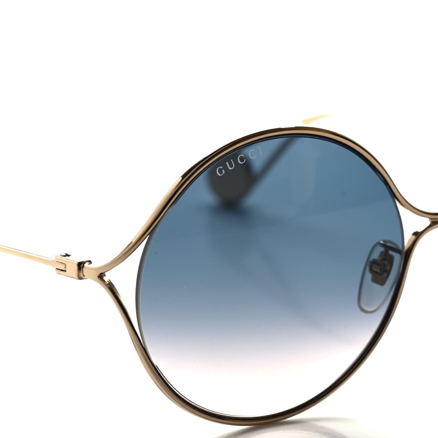 Gucci Round Pearl Tip Sunglasses GG0253S Gold 7 of 8