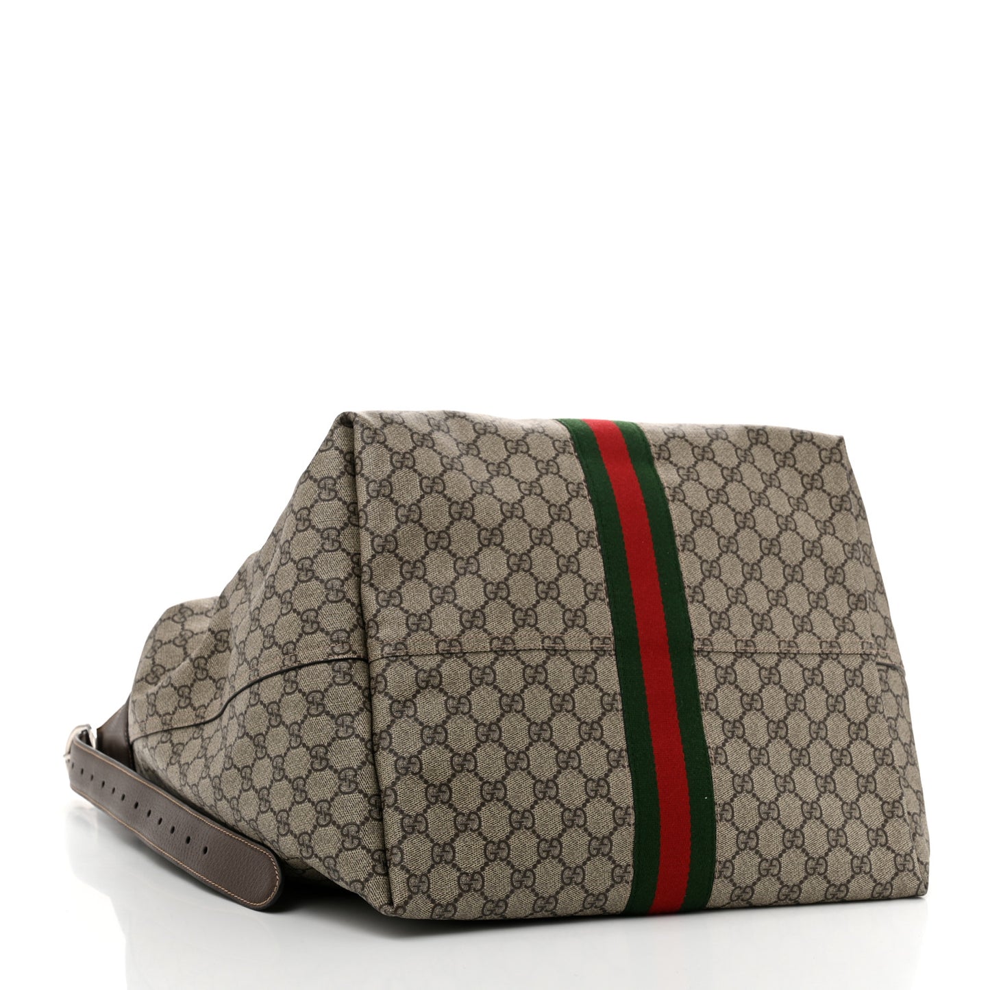 Tender GG Supreme Monogram Textured Dollar Calfskin Web Medium Jackie 1961 Crossbody Bag Beige Ebony New Acero
