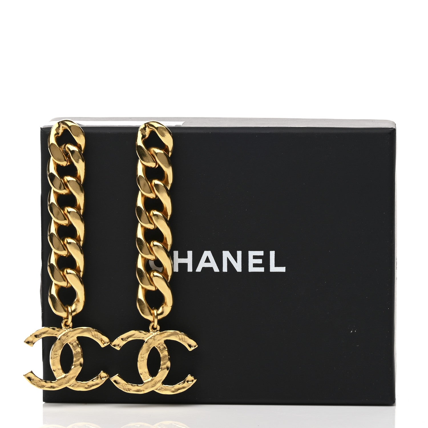 Chanel Metal CC Pick Drop Earrings Gold 5 of 5