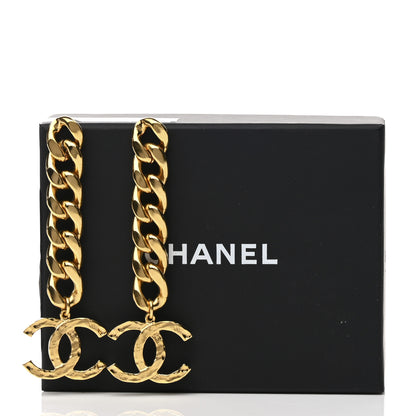 Chanel Metal CC Pick Drop Earrings Gold 5 of 5