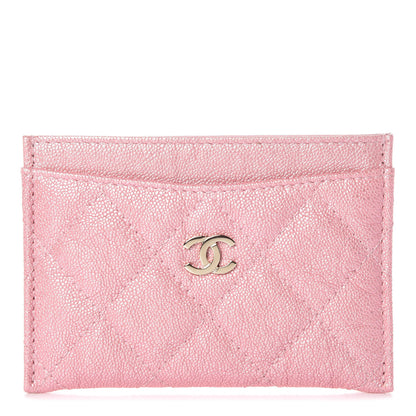 Chanel Iridescent Caviar Quilted Card Holder Rose Pink 1 of 9