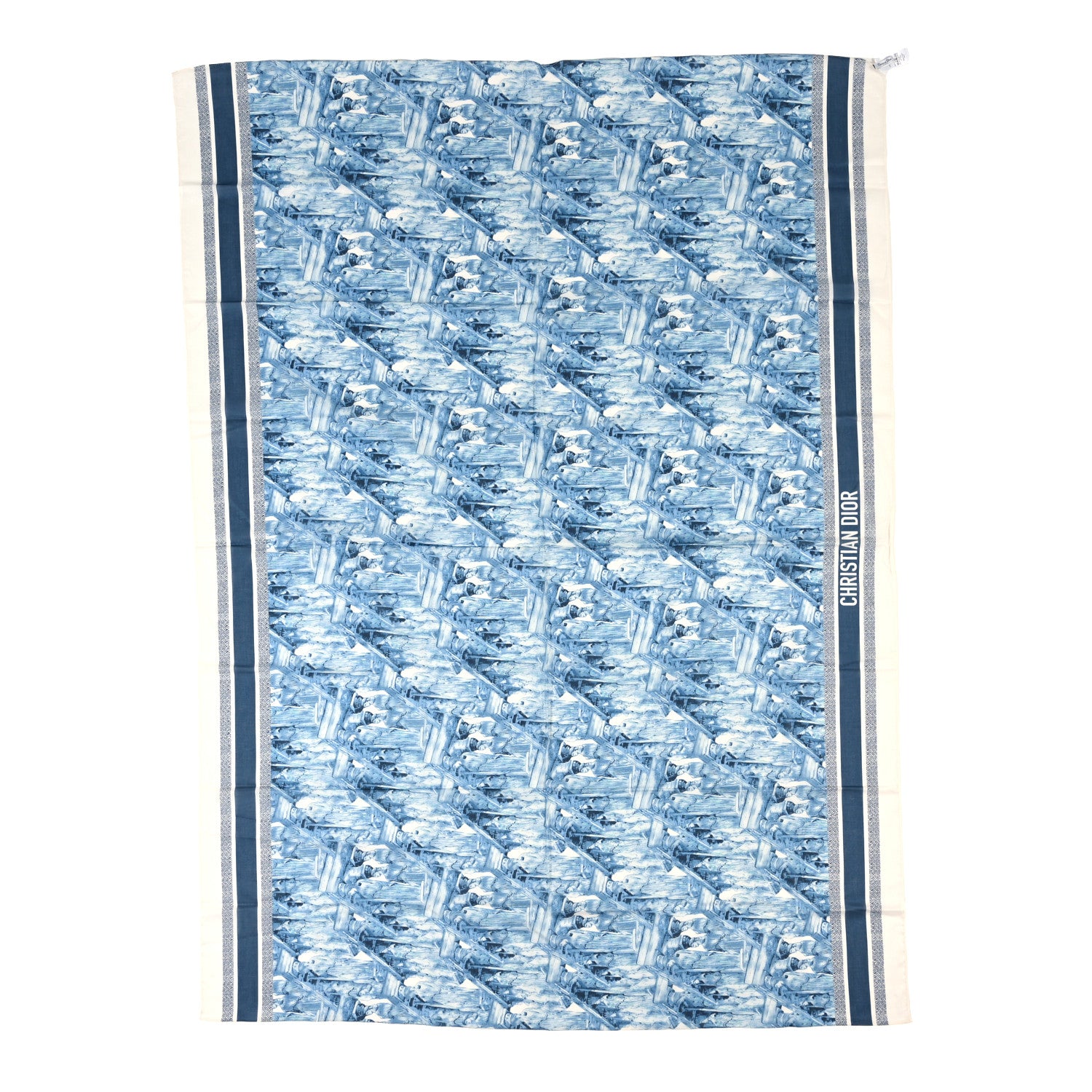 Christian Dior Cotton Athens Print Sarong Blue Ecru 1 of 3
