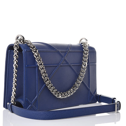 Christian Dior Grained Calfskin Medium Diorama Flap Bag Bleu De Minuit 3 of 7