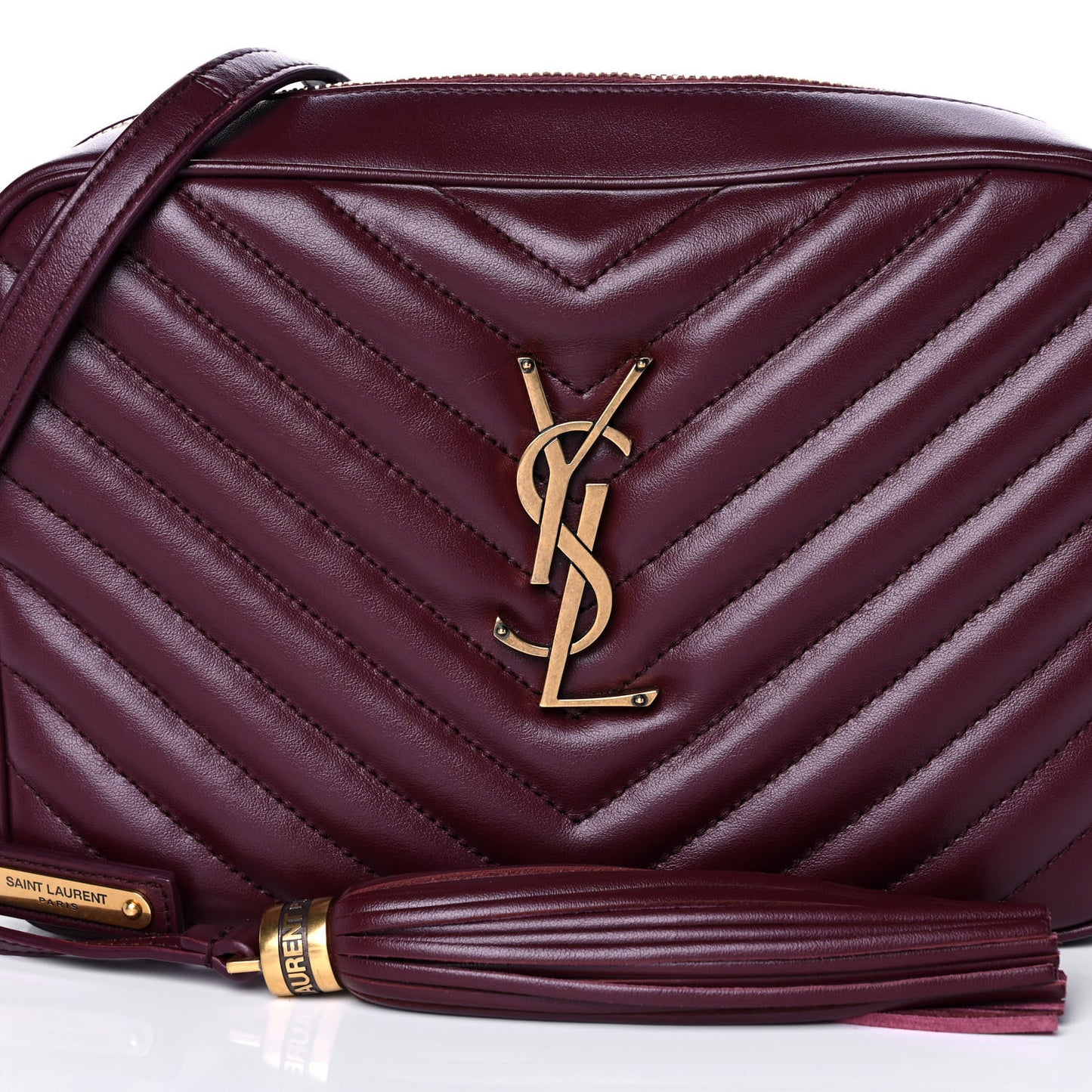 Calfskin Matelasse Monogram Lou Camera Bag Dark Legion Red