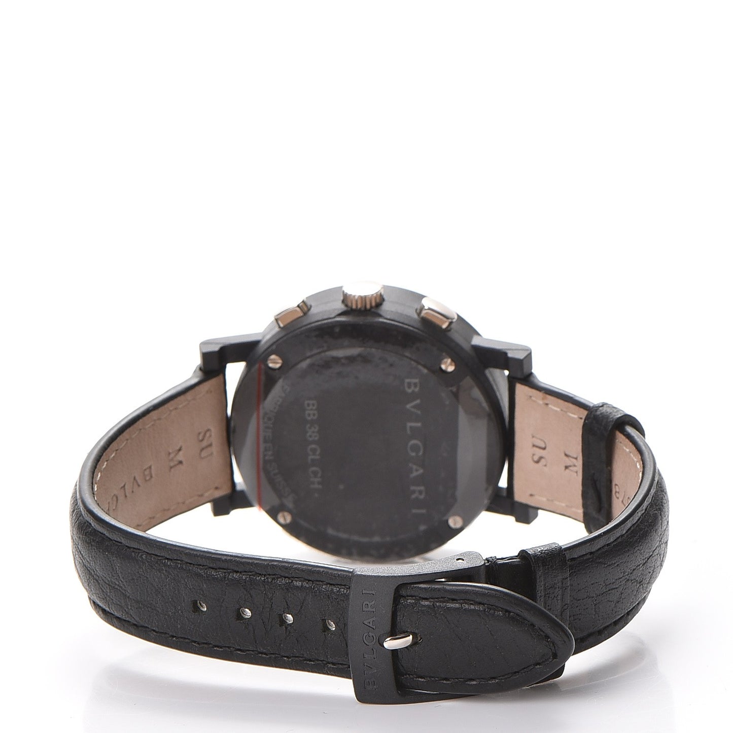Carbon Calfskin 38mm Marbella Quartz Watch Black