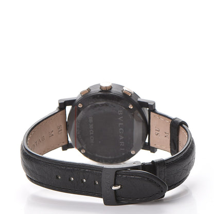 Bulgari Carbon Calfskin 38mm Marbella Quartz Watch Black 4 of 8