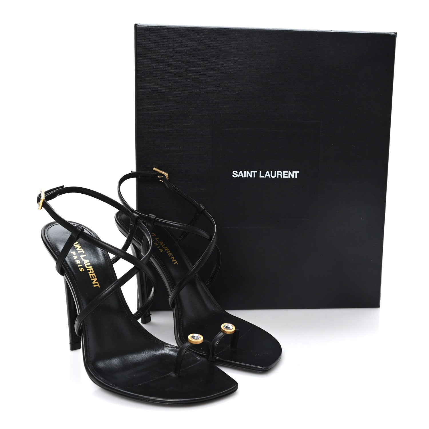 Saint Laurent Kid Egado Date 110 Sandals 35 Black 35 Black 9 of 9