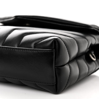 Saint Laurent SAINT LAURENT Calfskin Y Quilted Monogram Toy Loulou Crossbody Bag Black 10 of 12