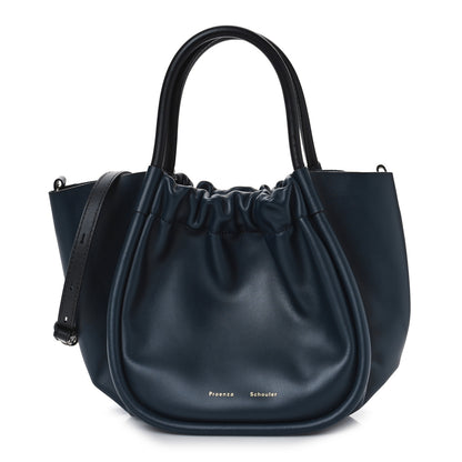 Proenza Schouler Calfskin Small Ruched Tote Navy 1 of 9