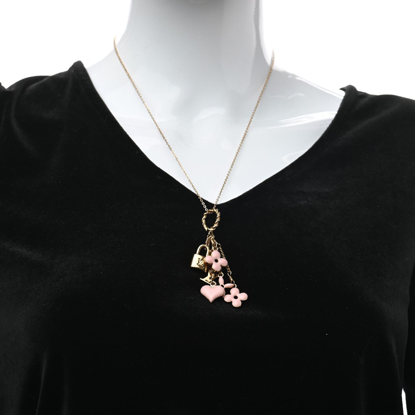 Sweet Monogram Pendant Necklace Pink