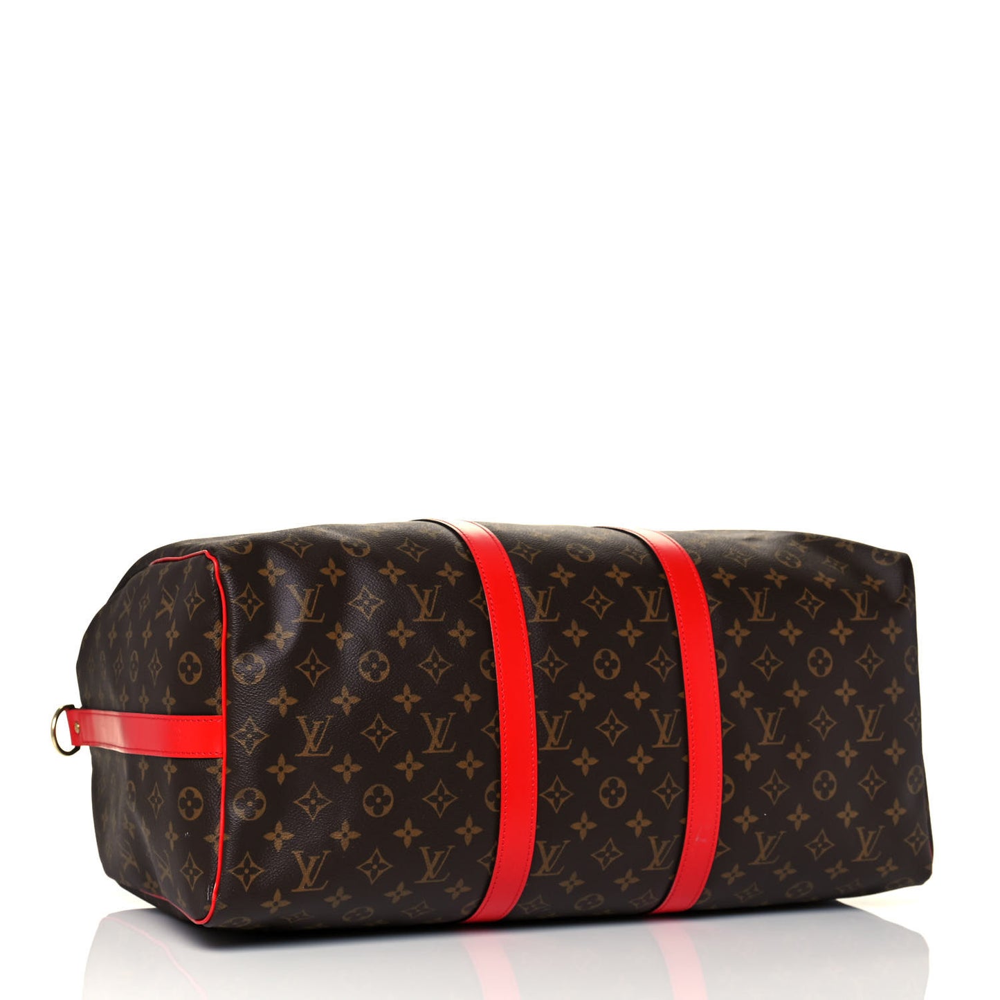 Calfskin Monogram Keepall Bandouliere 50 Coquelicot