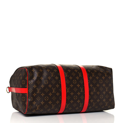 Louis Vuitton Calfskin Monogram Keepall Bandouliere 50 Coquelicot 4 of 14