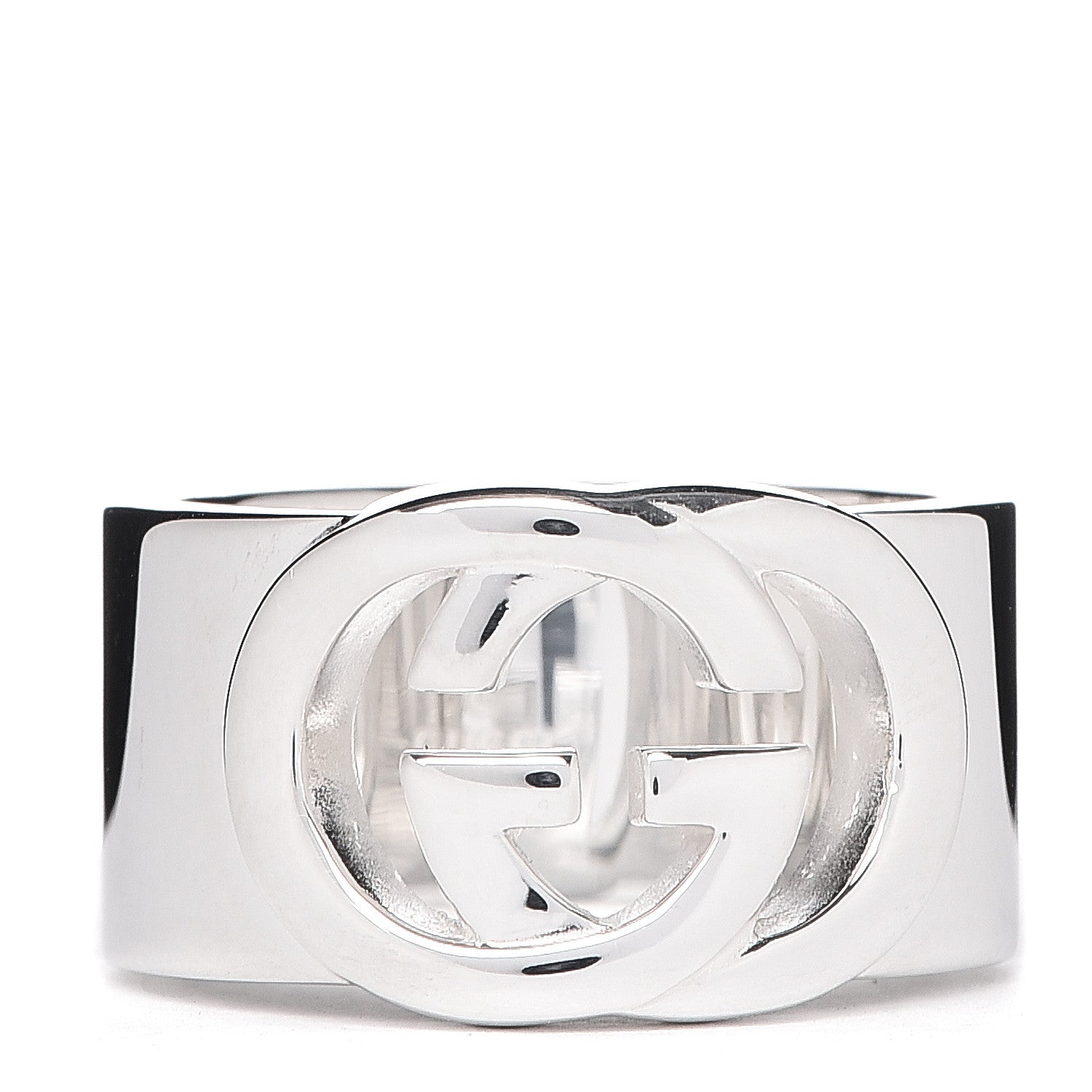 Gucci Sterling Silver 10mm Interlocking G Band Ring 52 6 1 of 5
