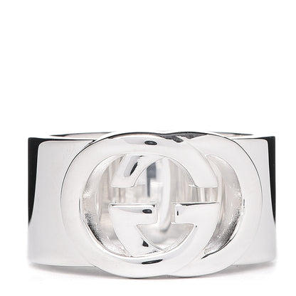 Gucci Sterling Silver 10mm Interlocking G Band Ring 52 6 1 of 5