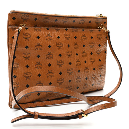 MCM Visetos Medium Crossbody Pouch Cognac 3 of 13