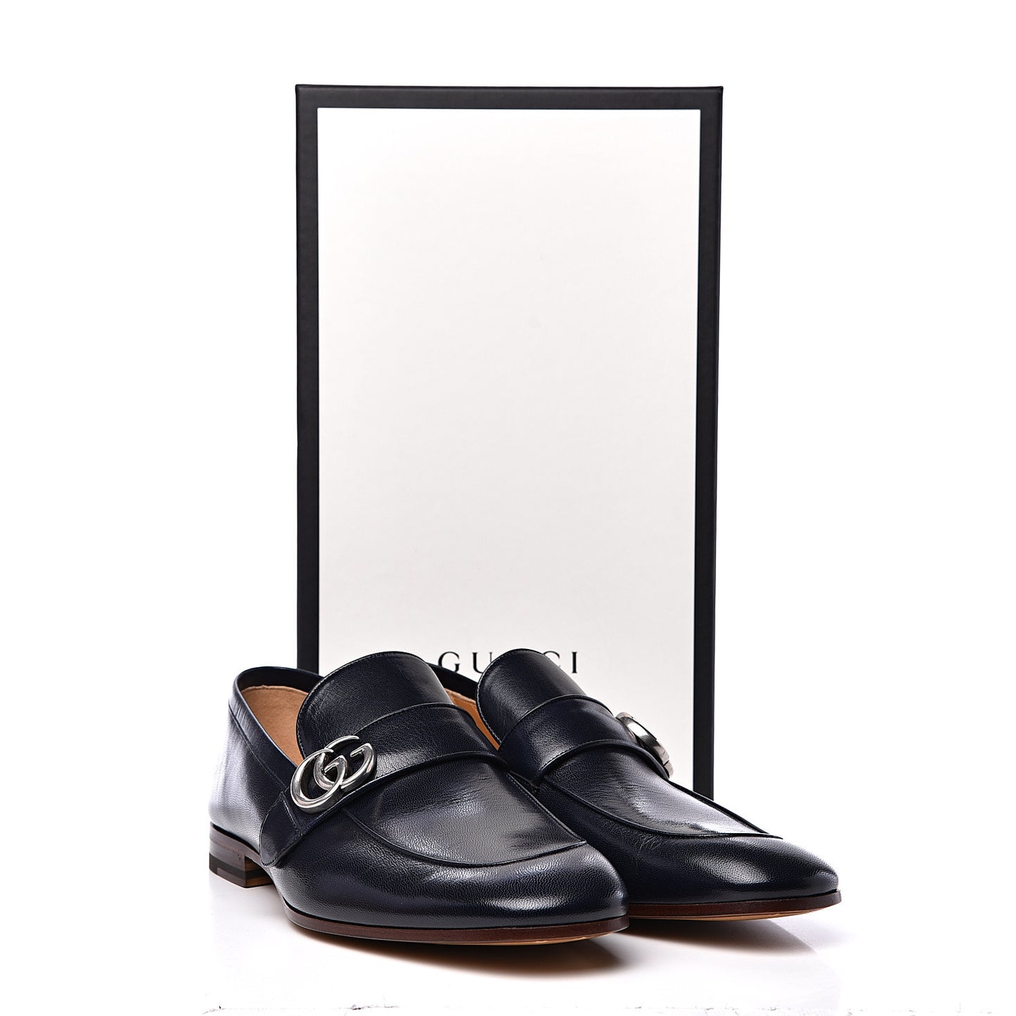 Goatskin Mens GG Loafers 10 Blue