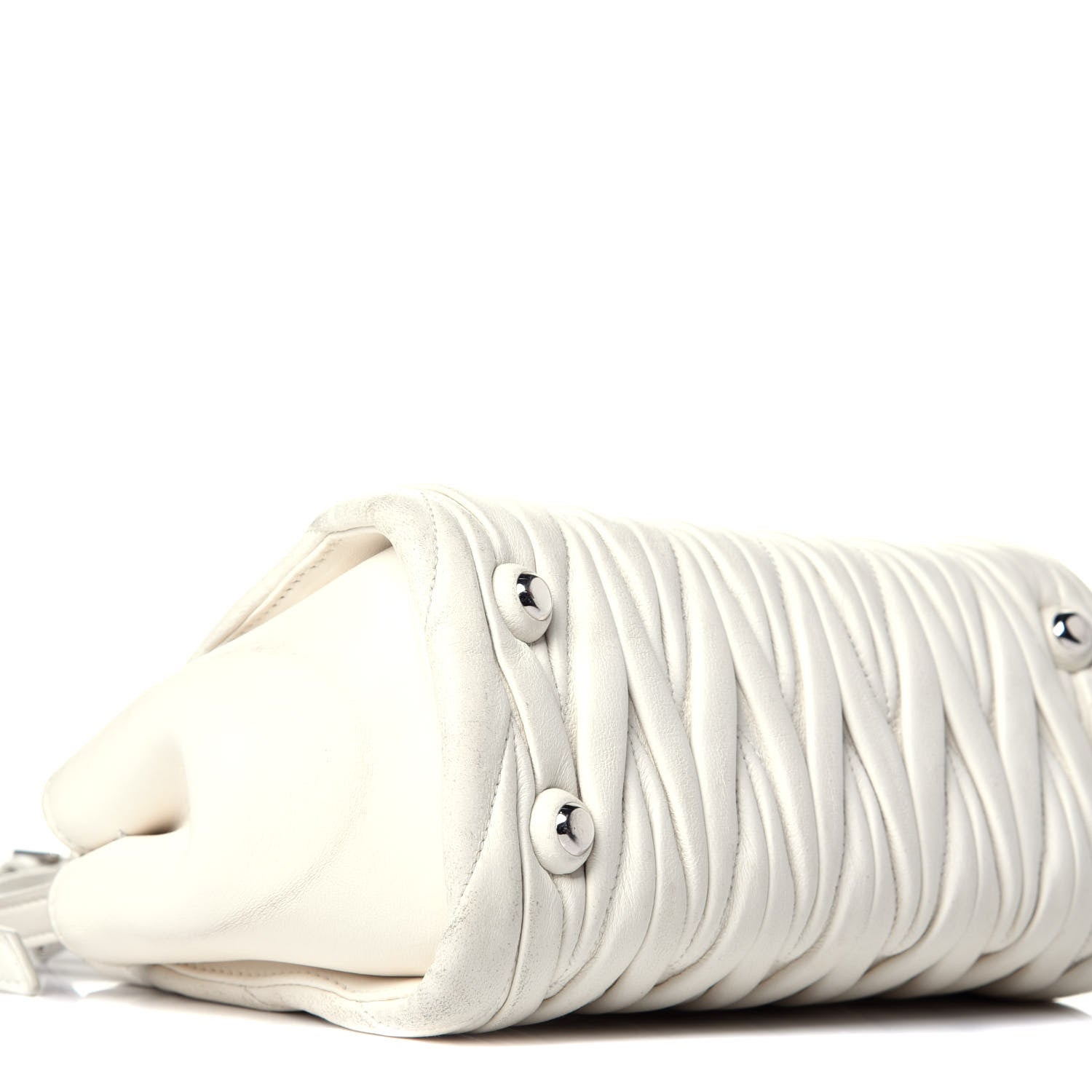 Miu Miu Nappa Matelasse Lux Mini Crossbody Tote Bianco 7 of 9