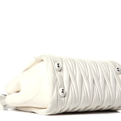 Miu Miu Nappa Matelasse Lux Mini Crossbody Tote Bianco 7 of 9
