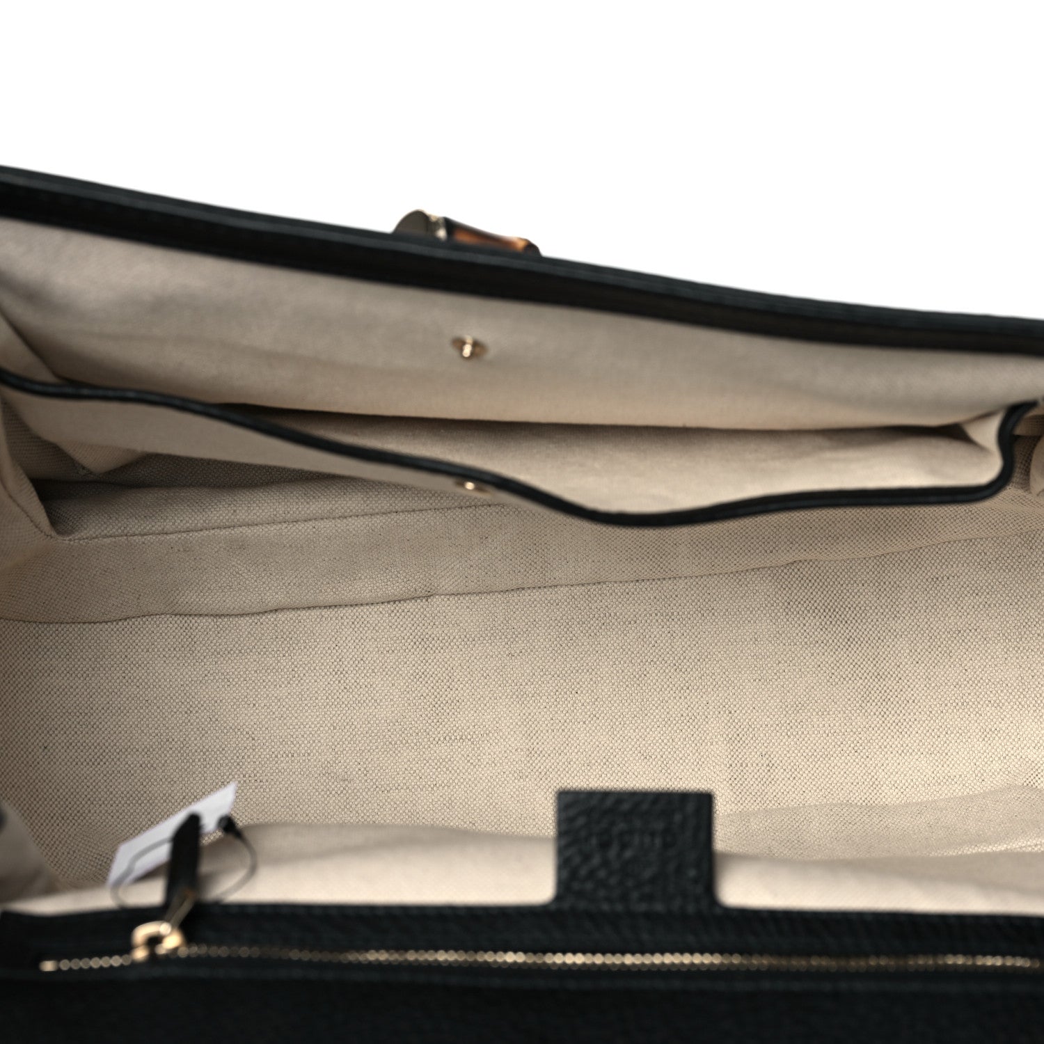 Gucci Calfskin Large New Bamboo Top Handle Bag Black 5 of 13