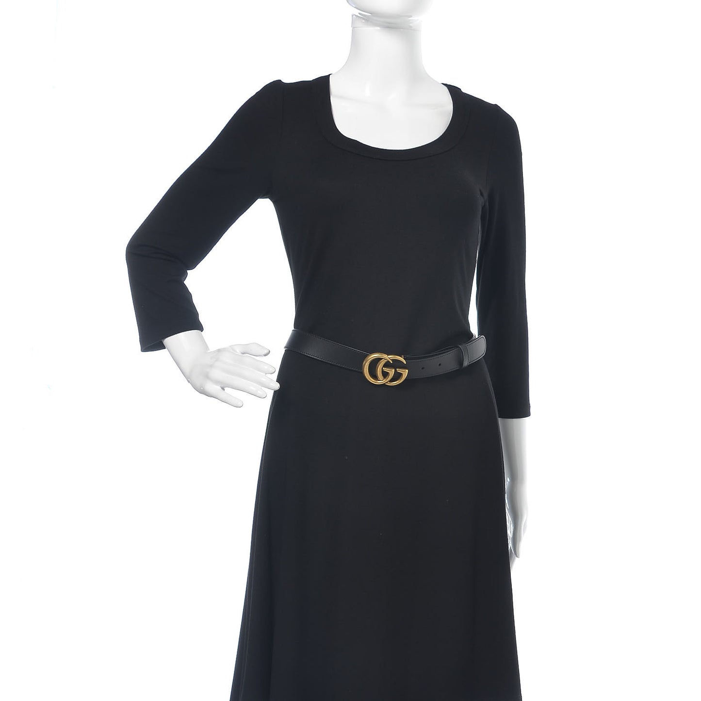 Moon Calfskin Double G 30mm Belt 105 42 Black