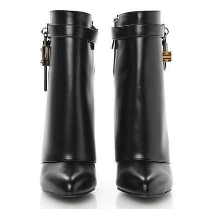 Givenchy Calfskin Shark Lock Ankle Boots 39 Black 3 of 8