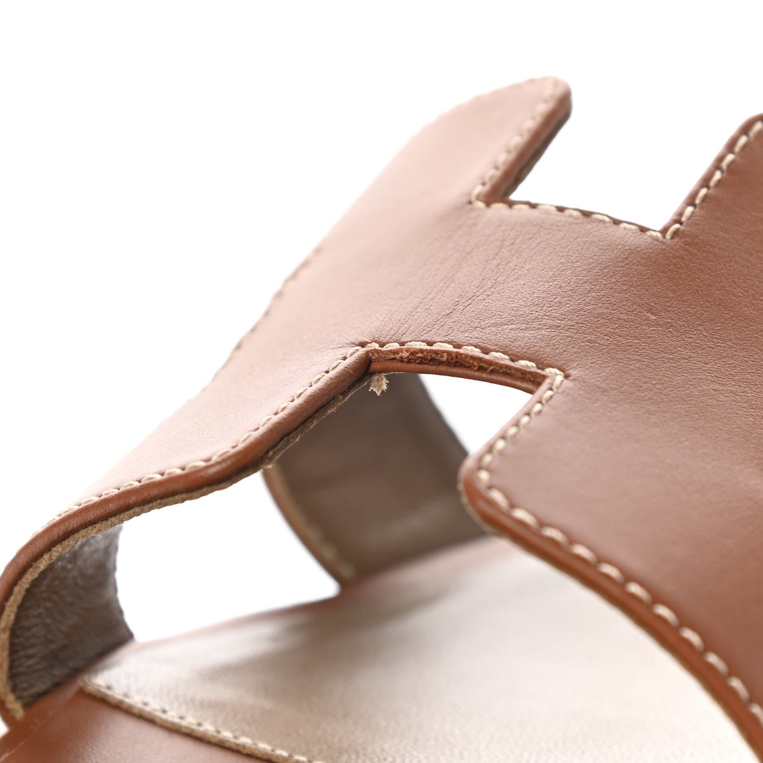 Hermes Box Calfskin Oran Sandals 37 Gold 10 of 10