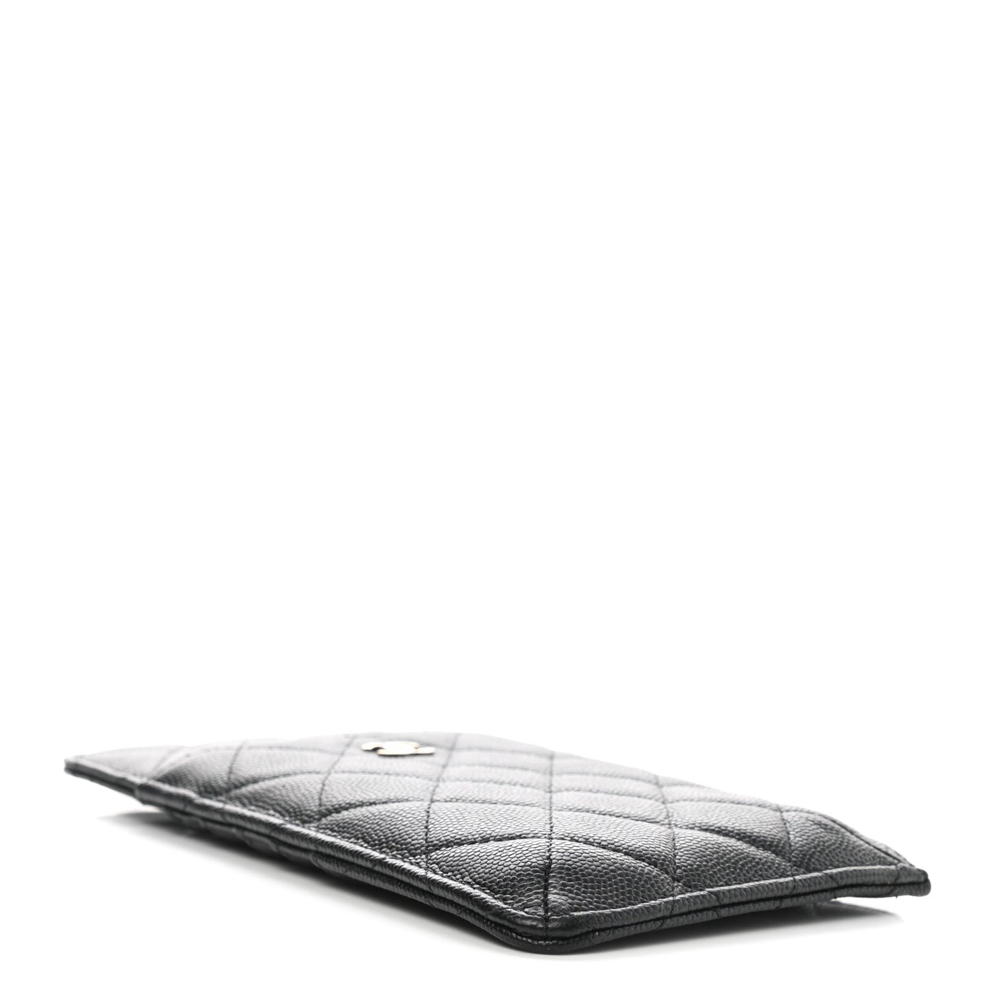 Caviar Quilted Classic Flat Wallet Pouch Black