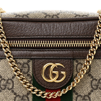 Gucci GG Supreme Monogram Textured Dollar Calfskin Web Ophidia Belt Bag 95 38 Beige Ebony New Acero 8 of 10
