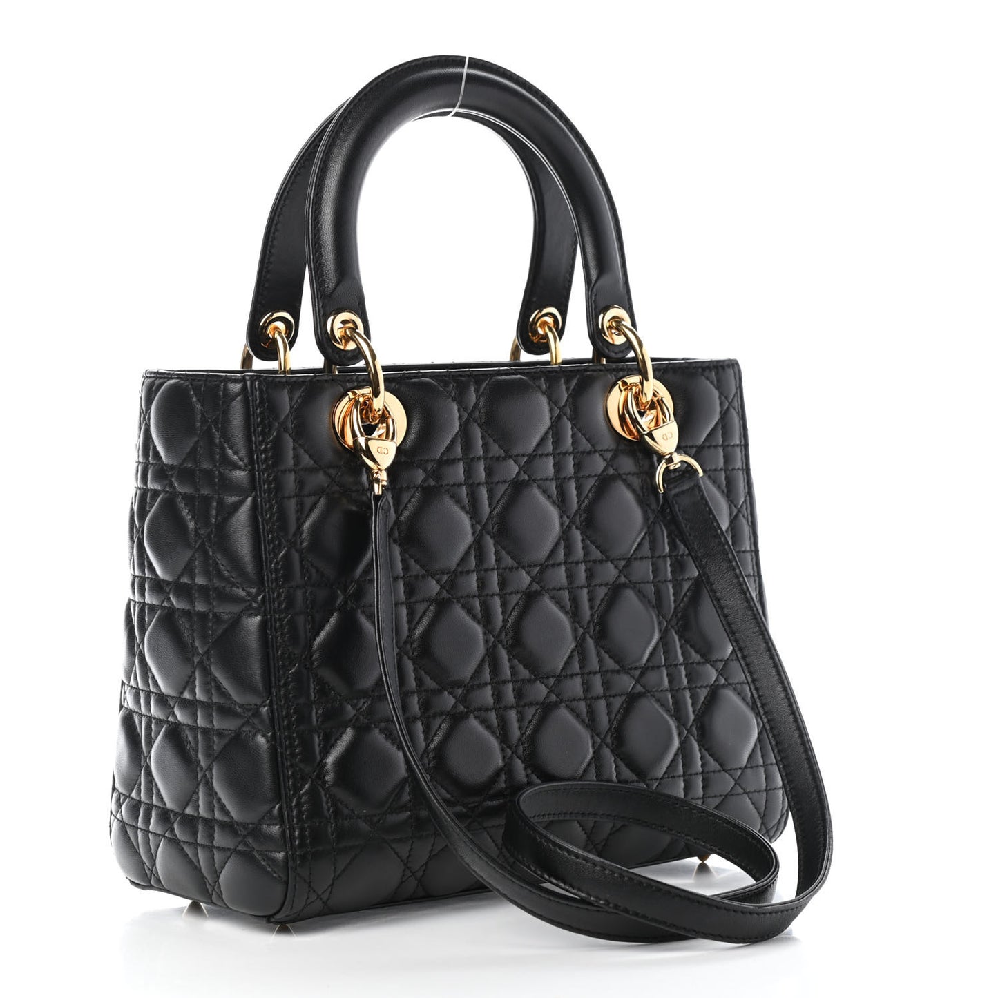 Lambskin Cannage Medium Lady Dior Black